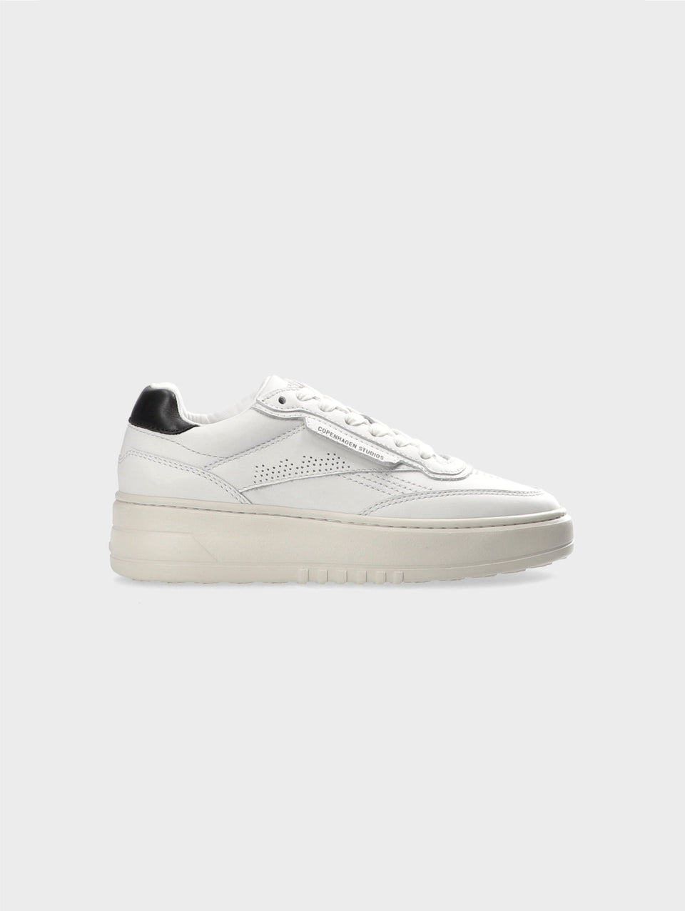 COPENHAGEN Sneakers in Pelle con Suola Bold Bianco/Nero Solo un giorno rimasto