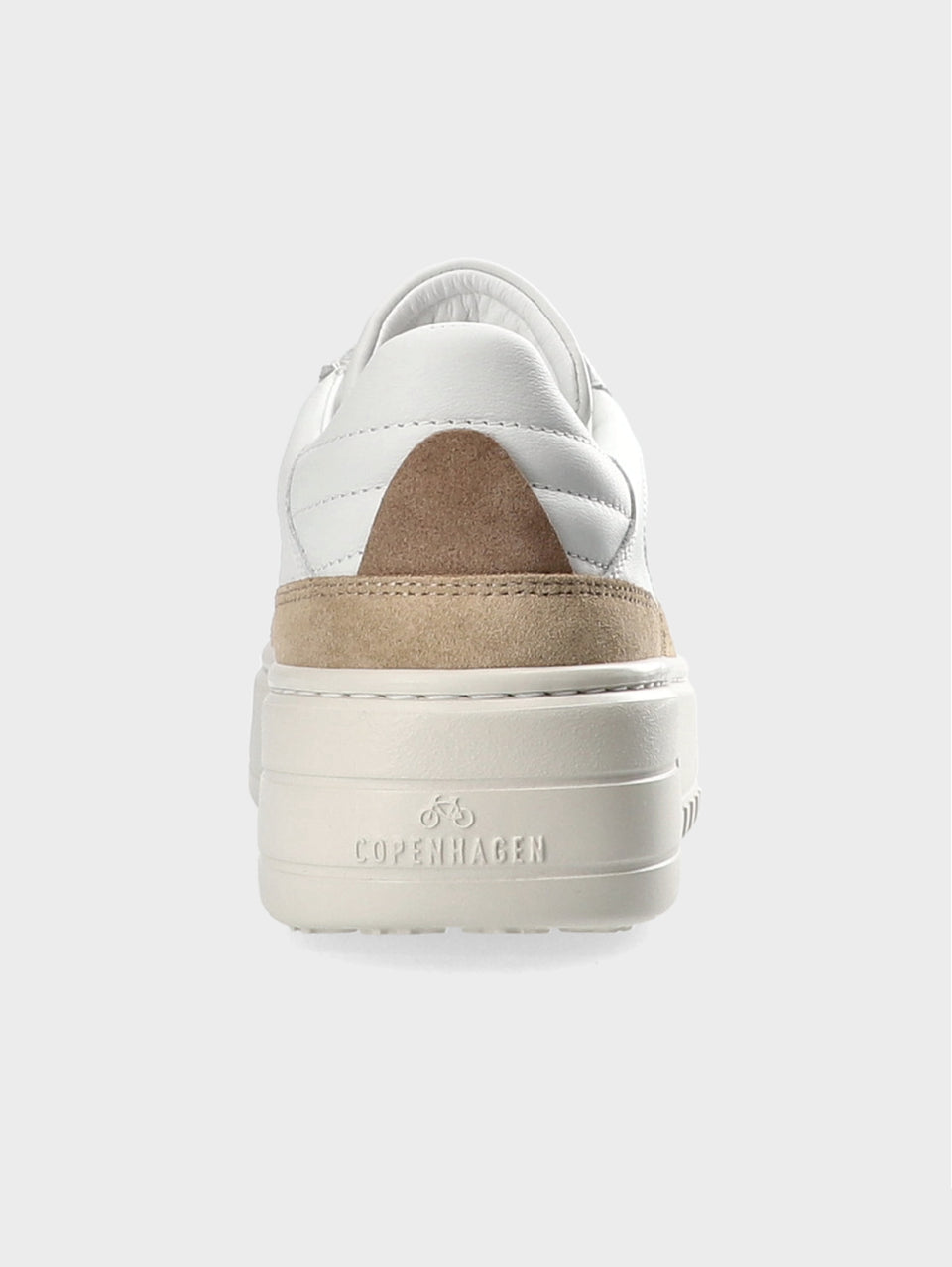 COPENHAGEN Sneakers Platform in Suede e Pelle Bianco/Beige Officina
