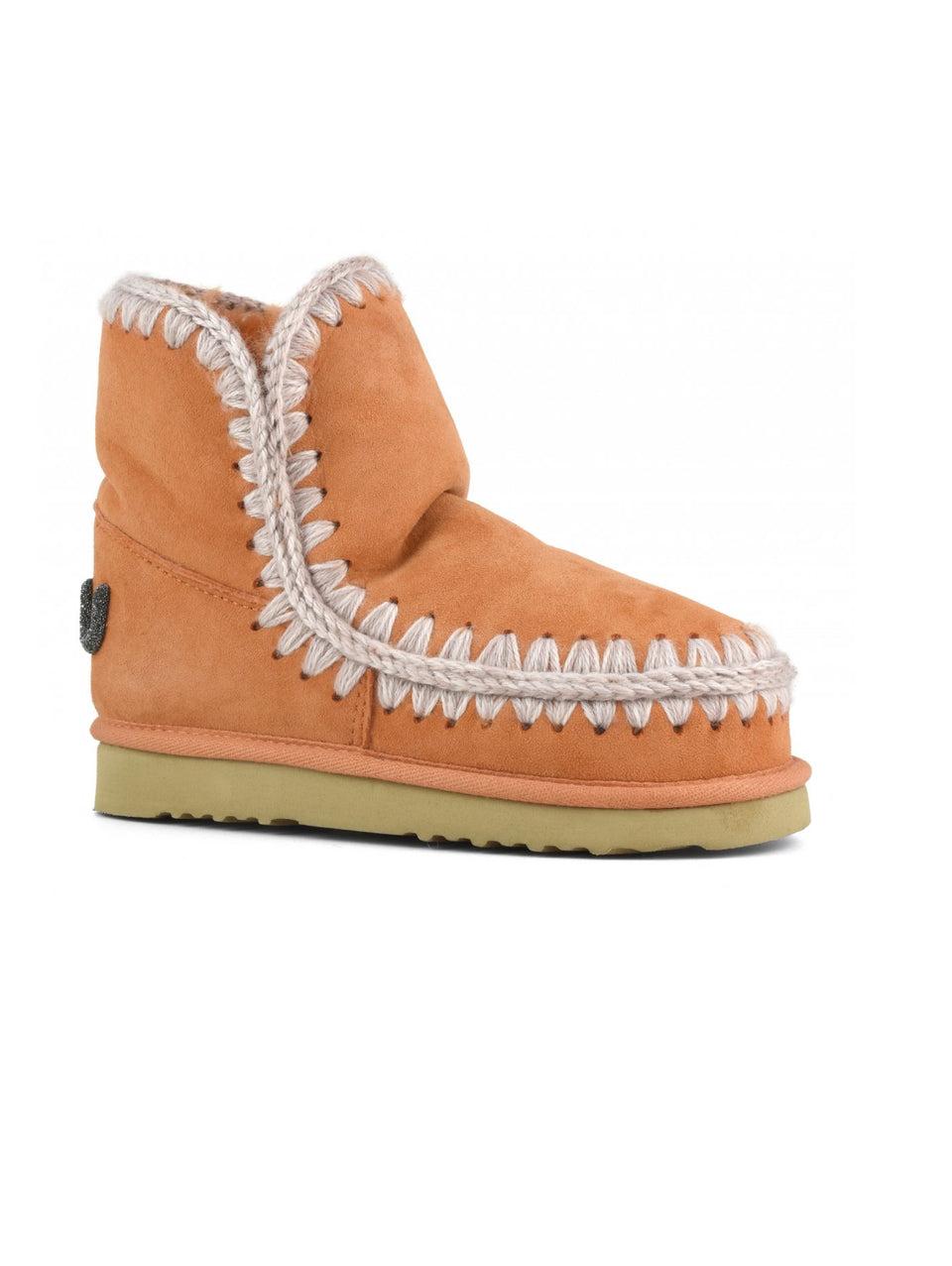 MOU Stivaletto in Montone Eskimo 18 con Logo Glitter Arancione Consegna Veloce