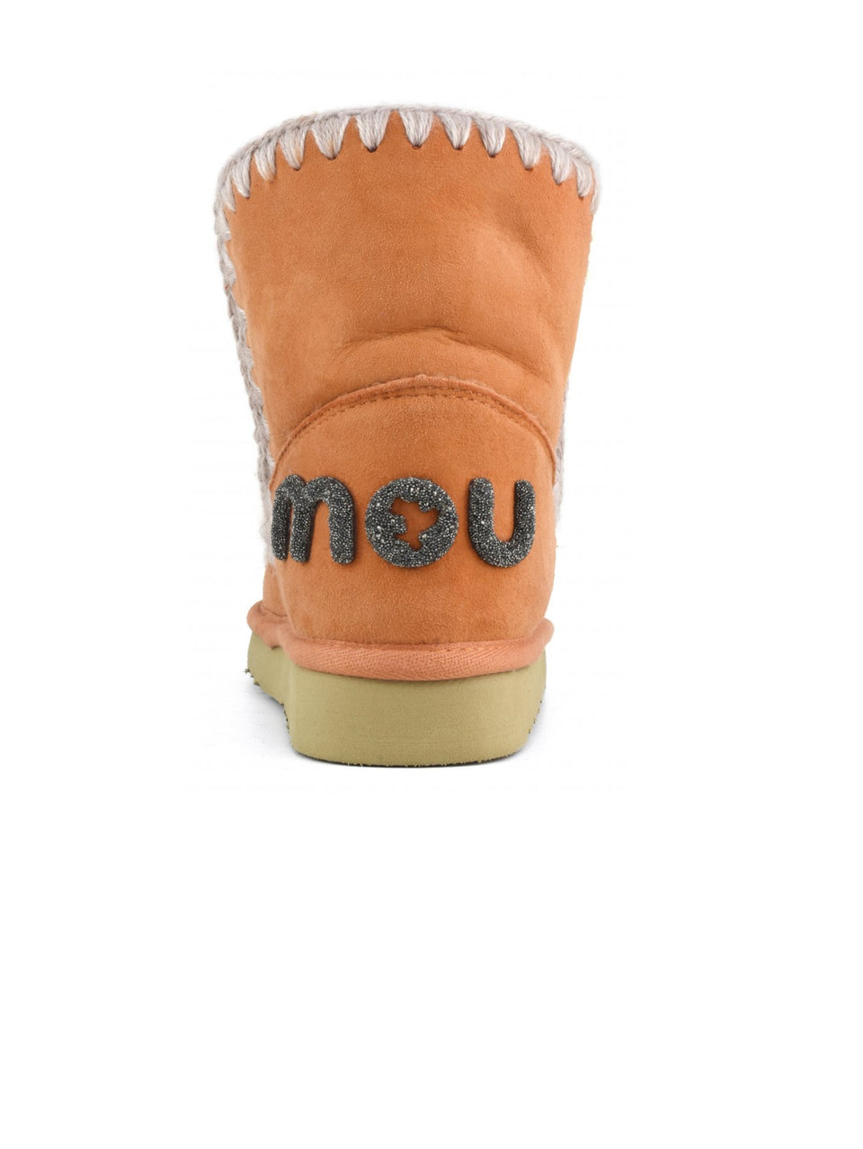 MOU Stivaletto in Montone Eskimo 18 con Logo Glitter Arancione Consegna Veloce