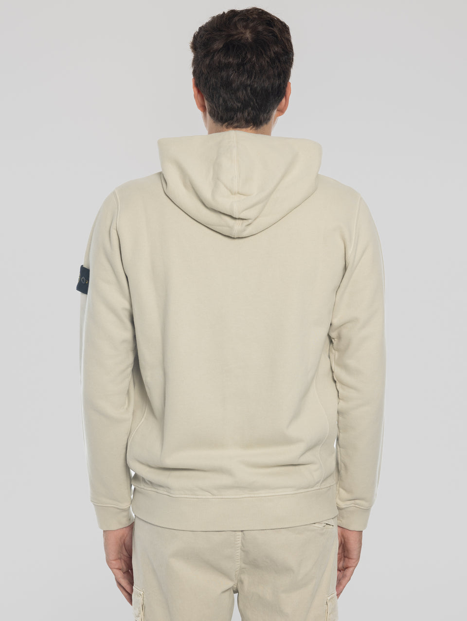 STONE ISLAND Felpa Full Zip in Cotone Organico Stucco Sottocosto