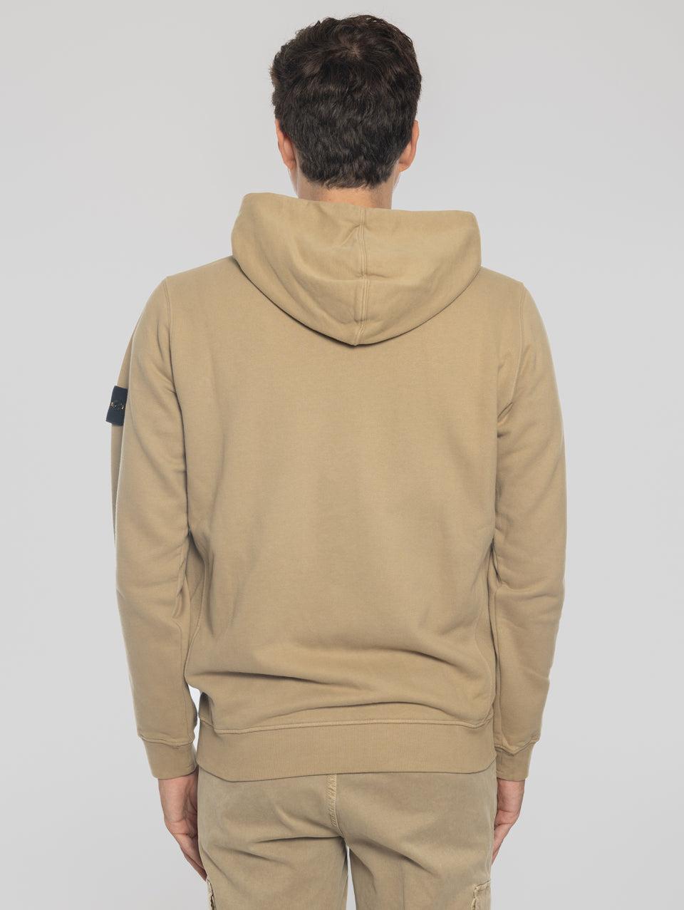 STONE ISLAND Felpa Full Zip in Cotone Organico Biscotto Convenienza