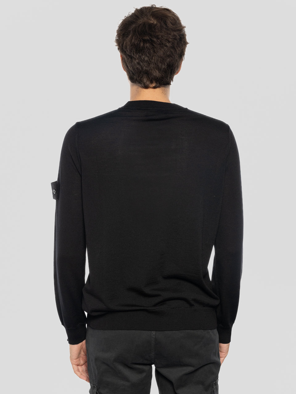 STONE ISLAND Maglia Girocollo Ghost in Lana Nero Offerta