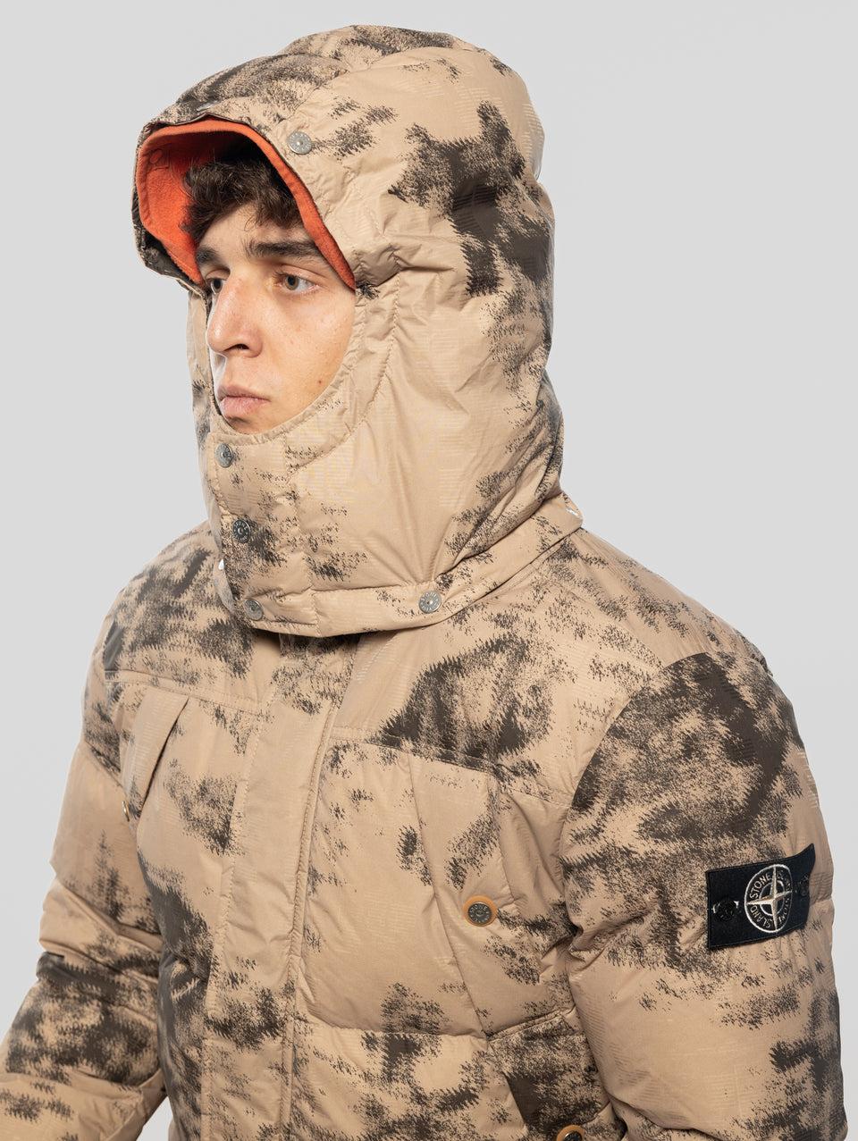 STONE ISLAND Piumino Mimetico Termosensibile Grigio/Beige Saldi