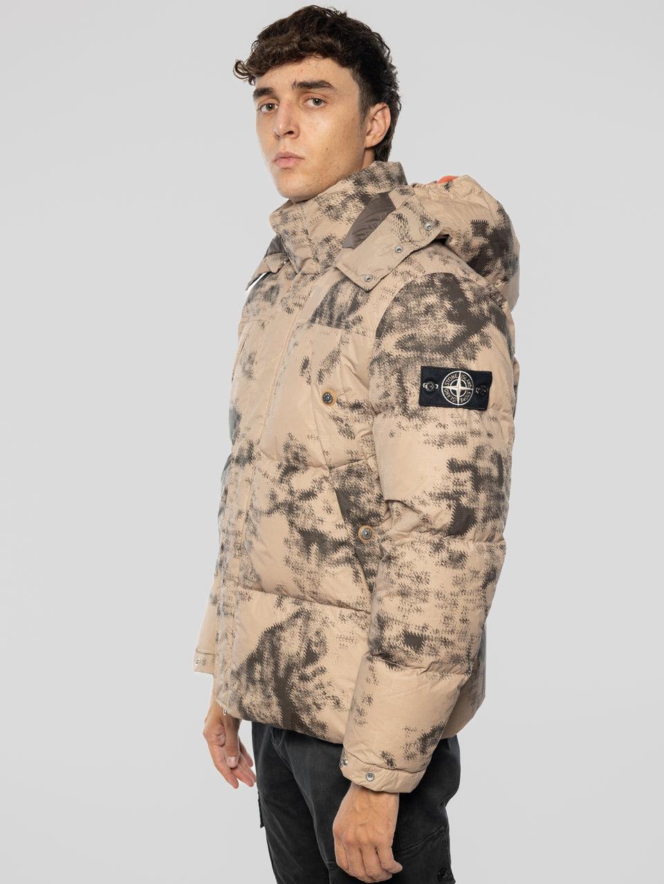 STONE ISLAND Piumino Mimetico Termosensibile Grigio/Beige Saldi