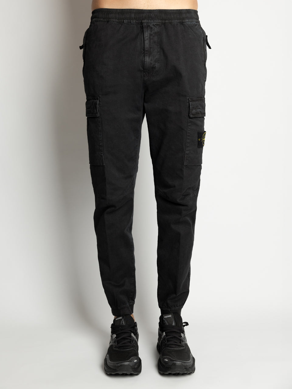STONE ISLAND Pantaloni Cargo con Elastico Nero Vendite Flash