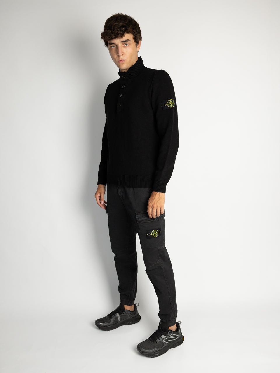 STONE ISLAND Pantaloni Cargo con Elastico Nero Vendite Flash