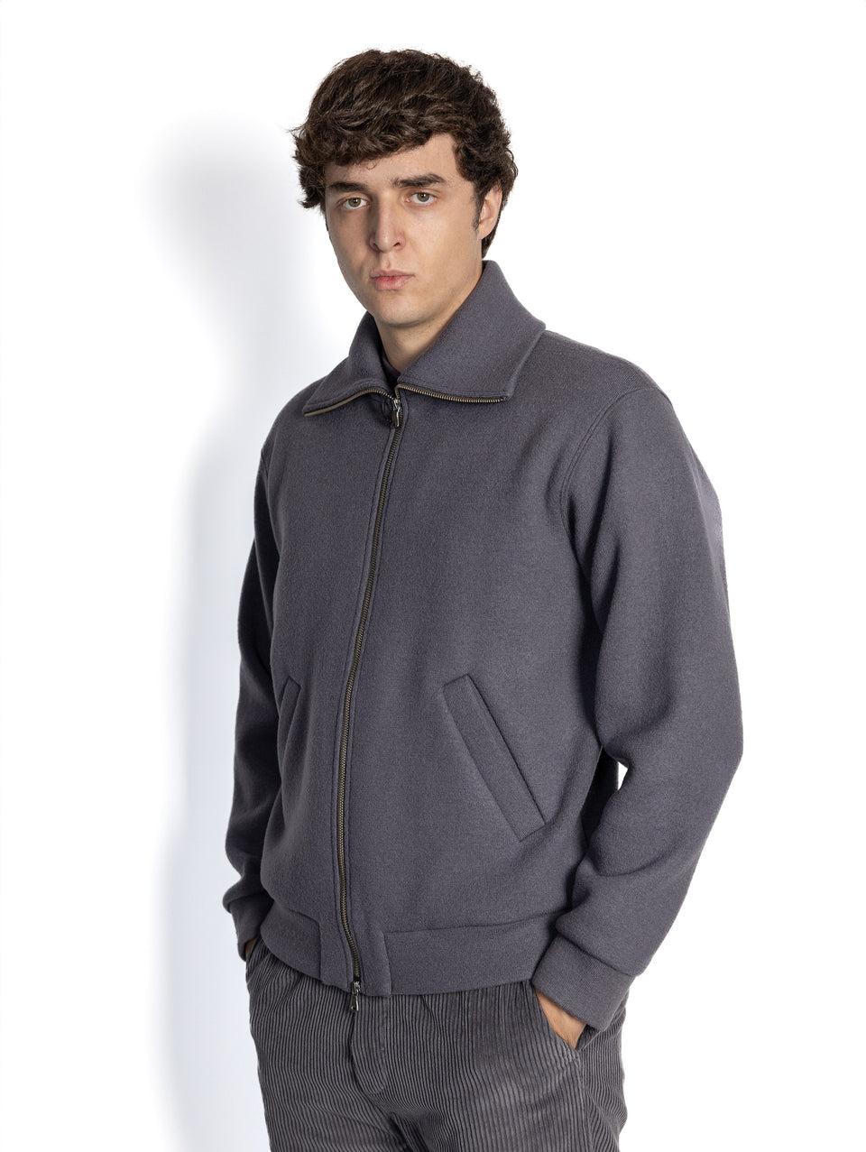 BARENA VENEZIA Bomber in Maglia di Lana Malva Prezzo di fabbrica