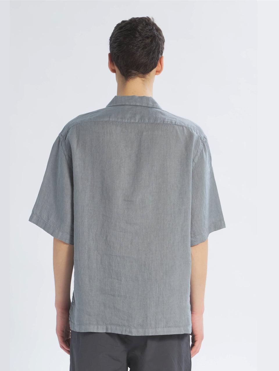 BARENA VENEZIA Camicia Mola Maniche Corte in Lino Cenere Fornitura limitata