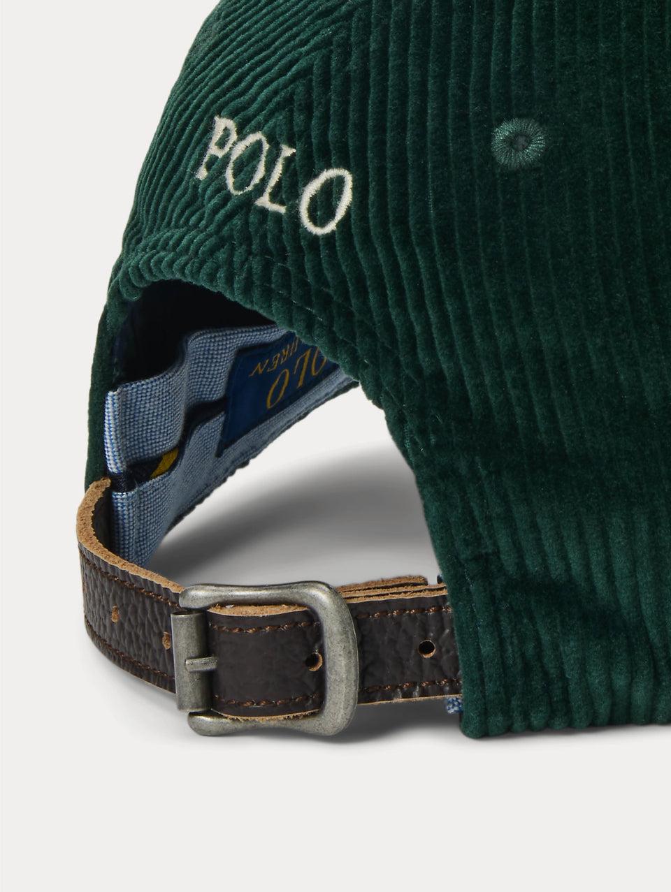 RALPH LAUREN Cappello in Velluto a Coste Verde Offerta Anniversario