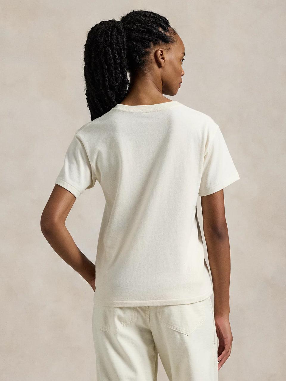 RALPH LAUREN T-shirt con Stampa Polo Bear Crema Smaltimento dello stoccaggio