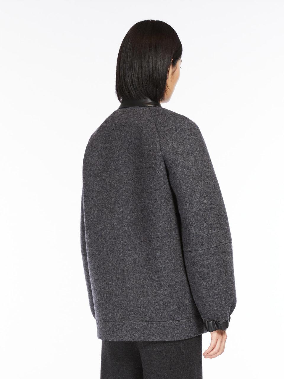 MAX MARA LEISURE Bomber in Lana con Dettagli in Jersey Grigio Enormi risparmi