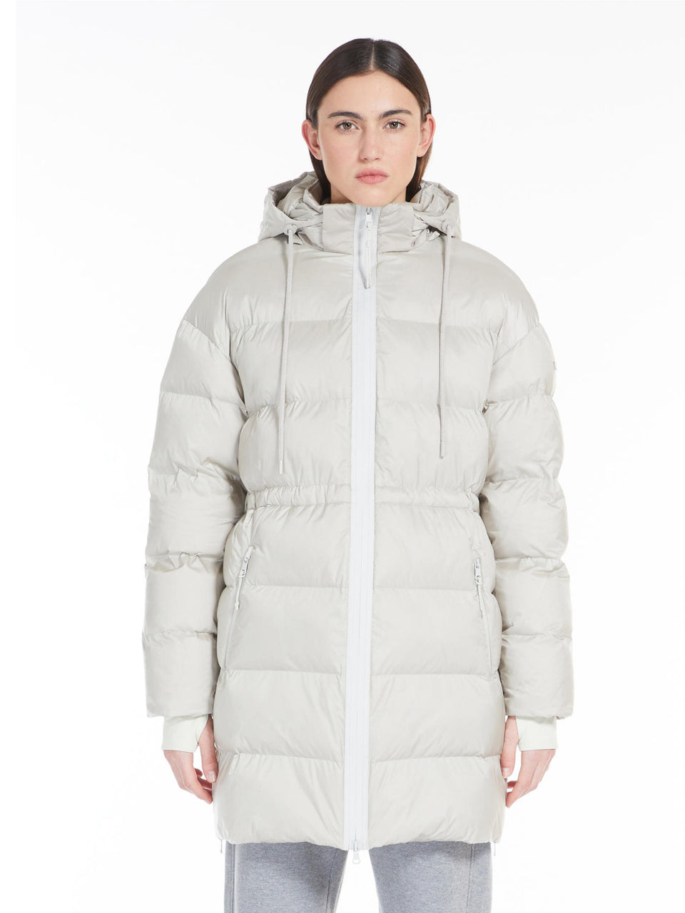 MAX MARA LEISURE Piumino in Tela di Nylon con Imbottitura in Luxepad Ghiaccio Ritorno libero
