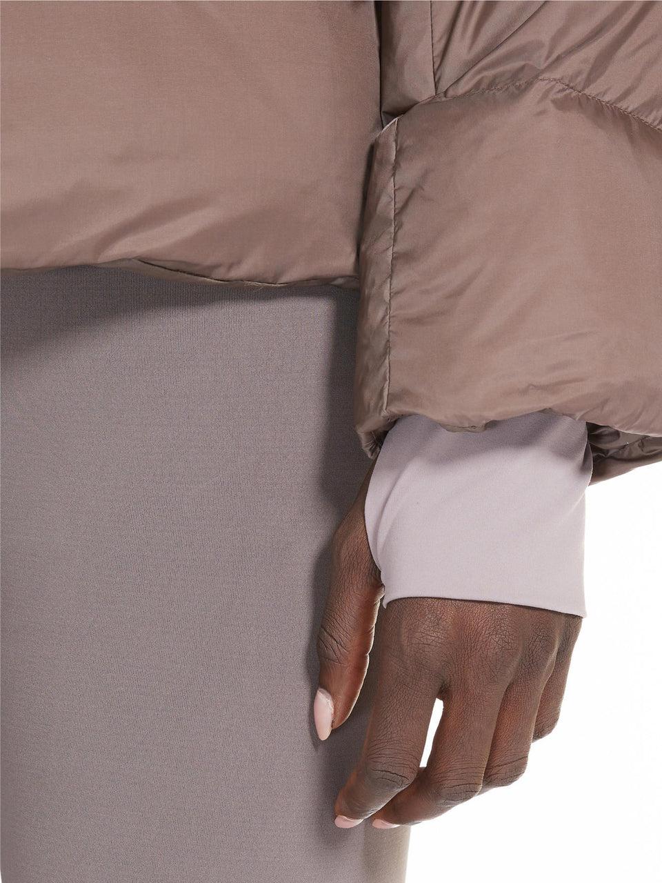 MAX MARA LEISURE Piumino Corto con Cappuccio con Imbottitura in Luxepad Nocciola Rilascio limitato