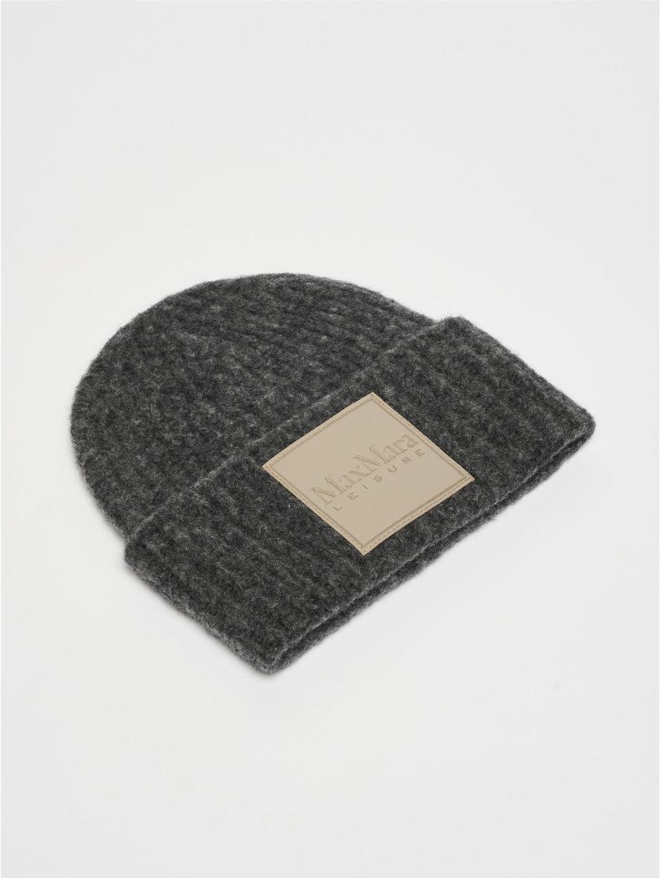 MAX MARA LEISURE Berretto in Lana a Coste Grigio Scuro Latest stili