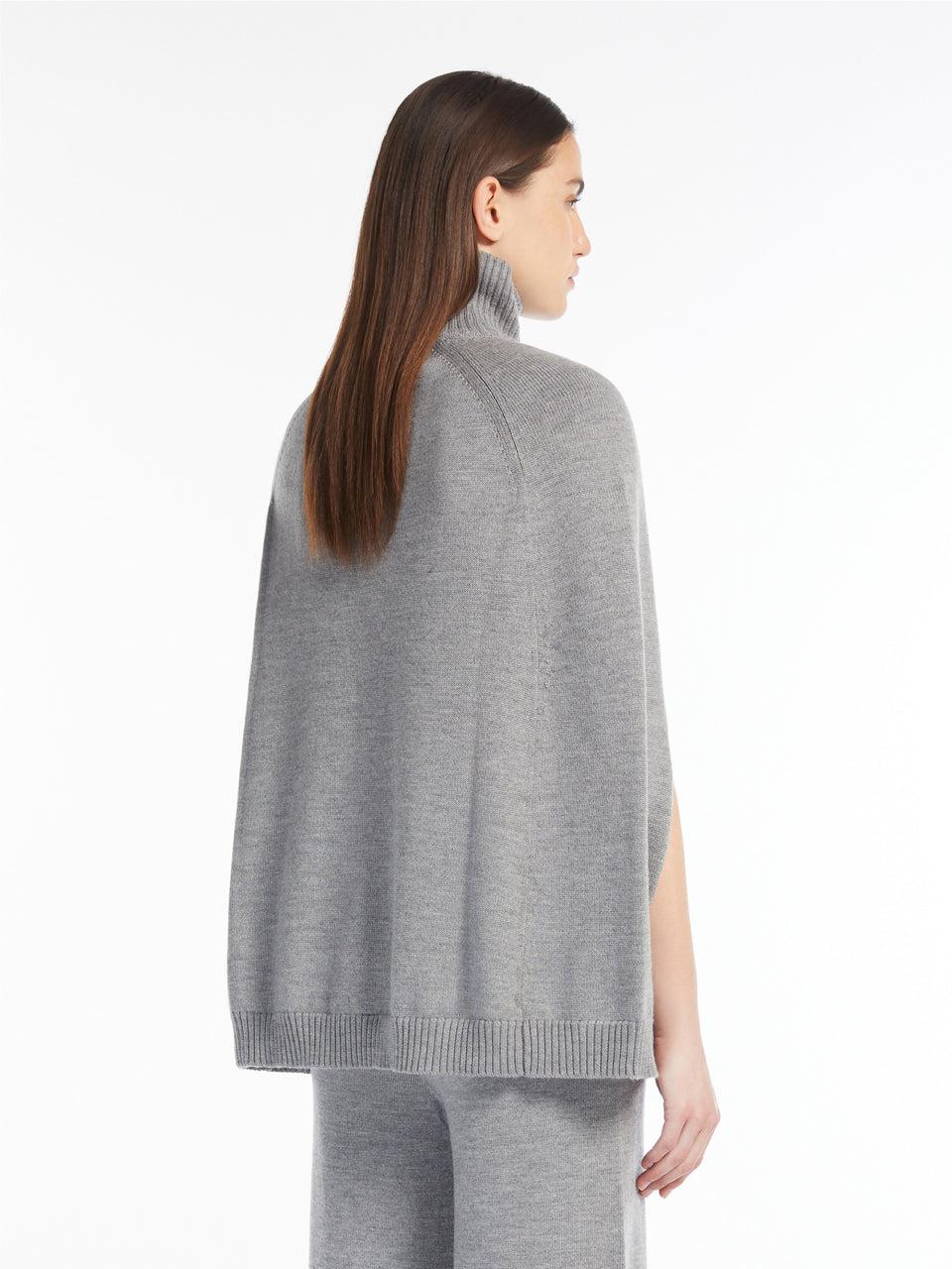 MAX MARA LEISURE Cappa in Lana con Collo Alto Grigio Fino al 50% di sconto