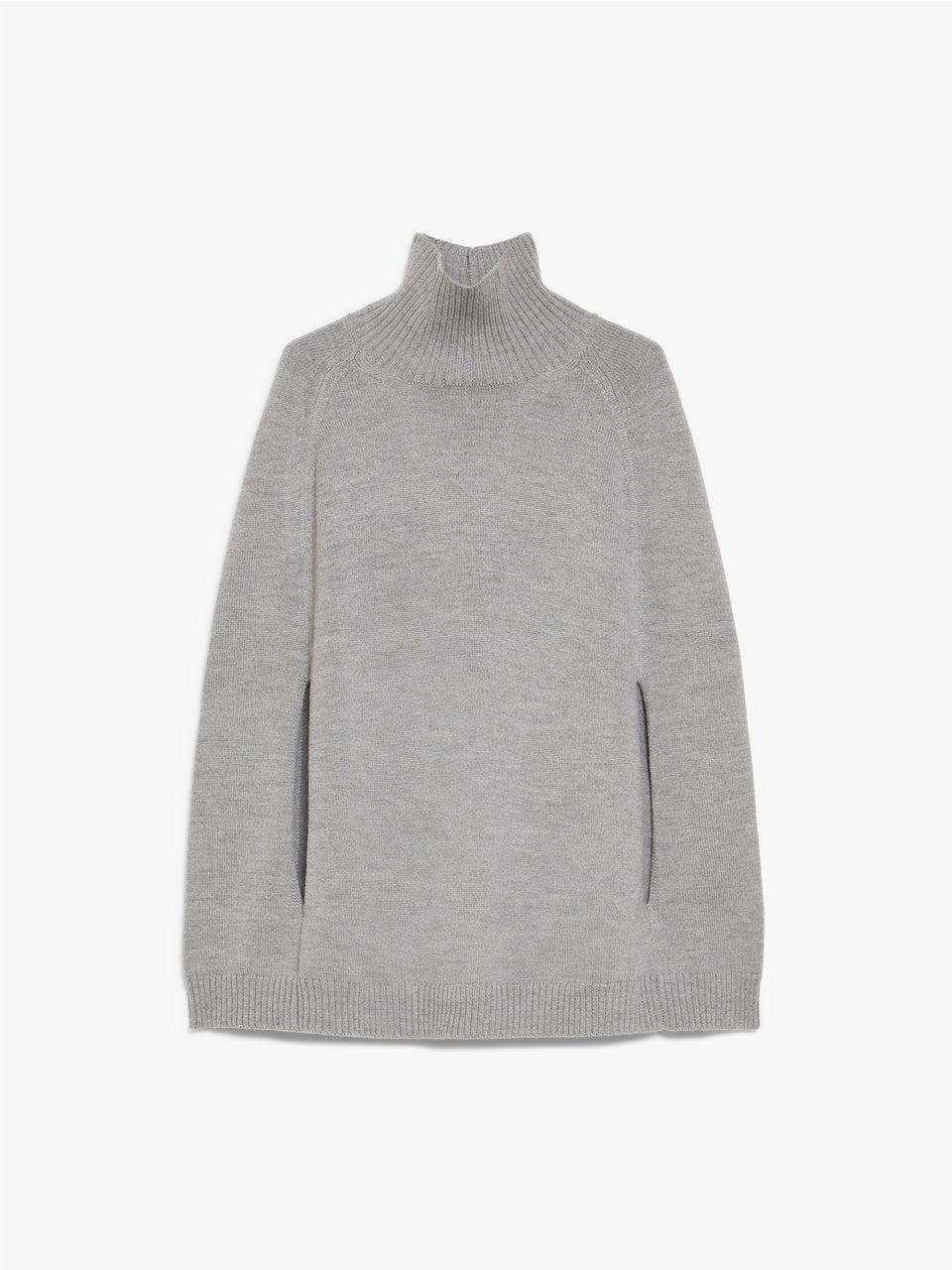 MAX MARA LEISURE Cappa in Lana con Collo Alto Grigio Fino al 50% di sconto