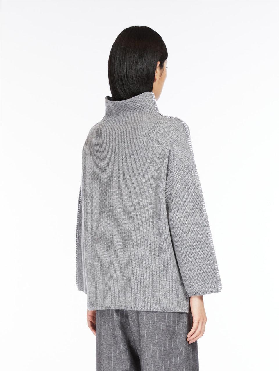MAX MARA LEISURE Maglia in Lana con Collo a Cratere Grigio Fino al 60% di sconto