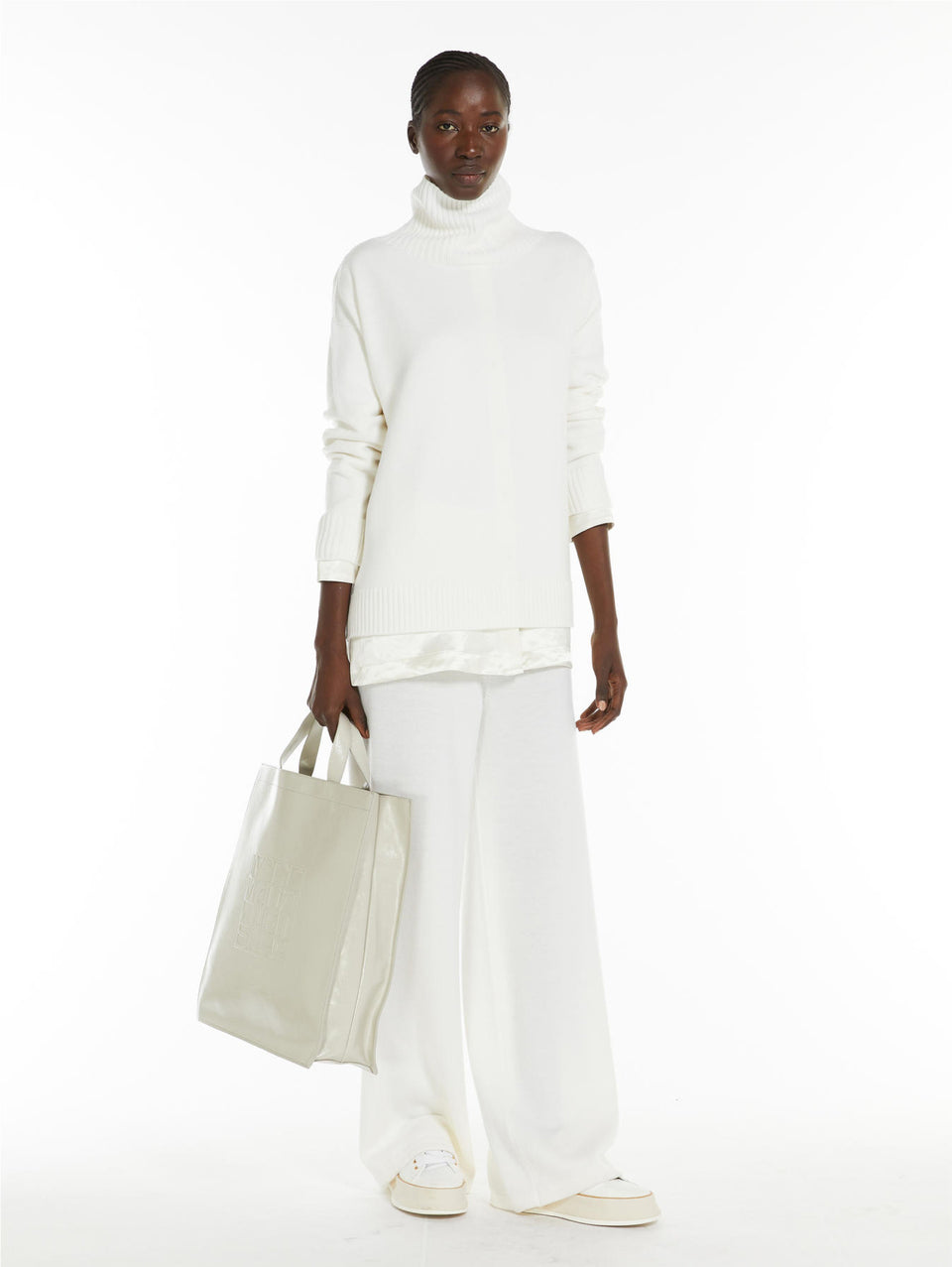 MAX MARA LEISURE Maglia Morbida in Lana Bianco Fino al 65% di sconto