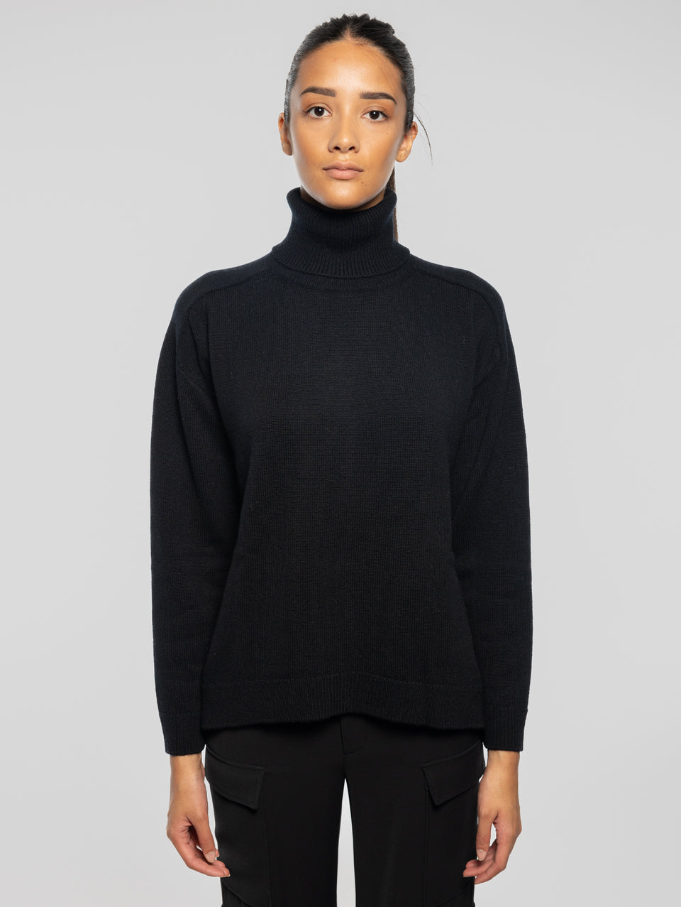 P.A.R.O.S.H. Maglia Collo Alto in Lana Nero