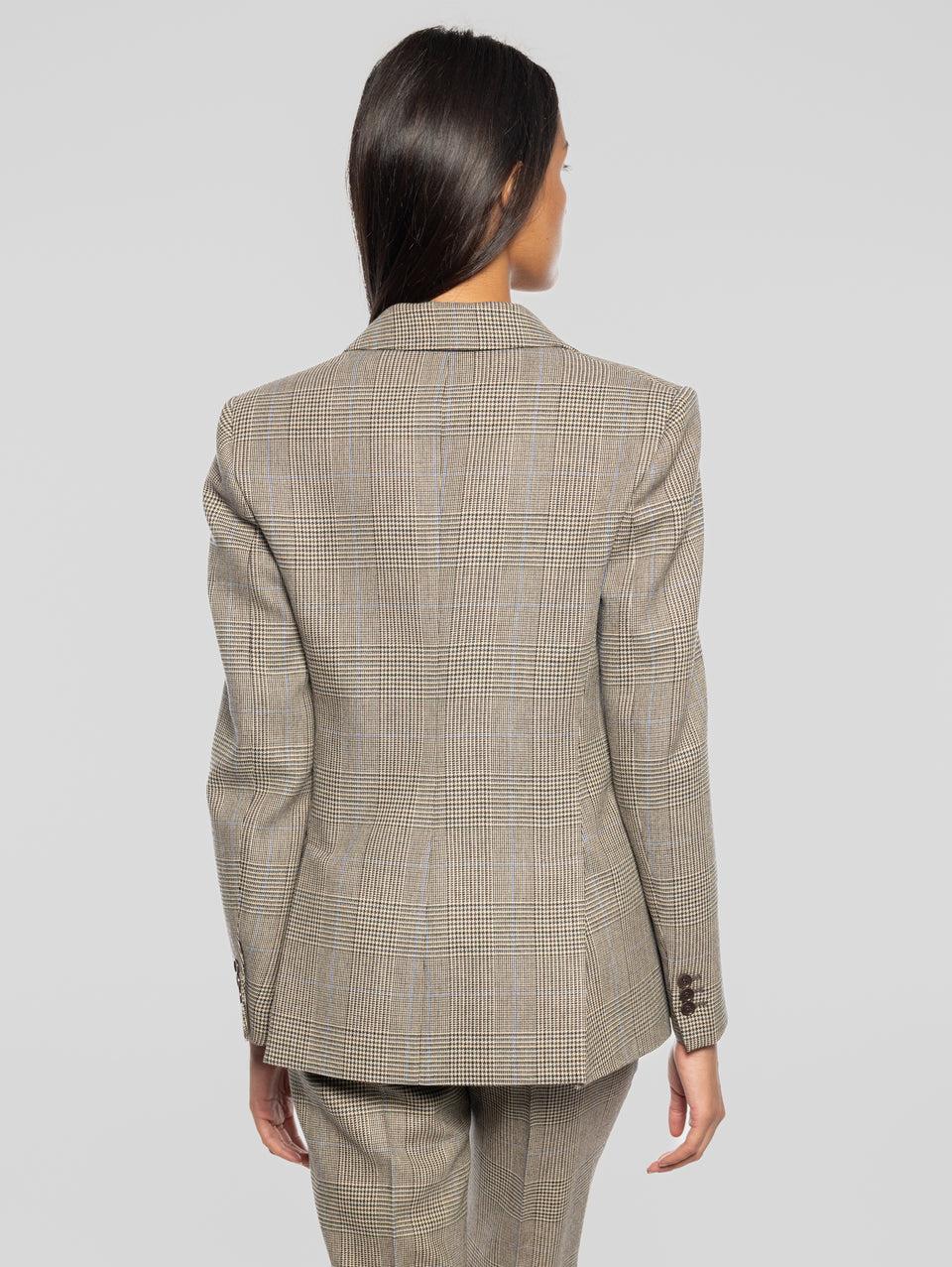 P.A.R.O.S.H. Giacca un Petto Fantasia Check Marrone Discount Store per i nuovi prodotti