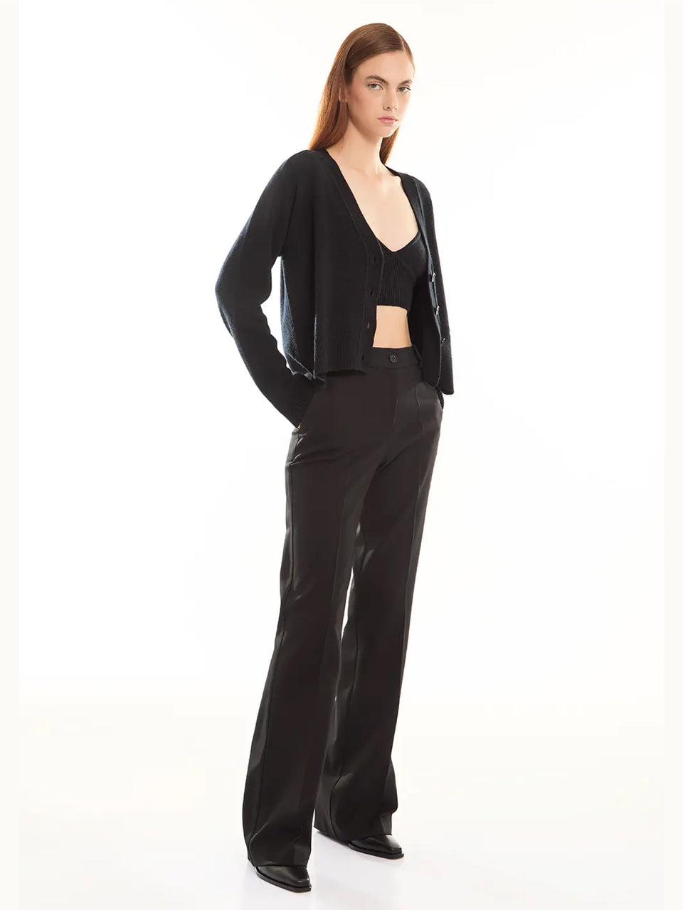 P.A.R.O.S.H. Cardigan in Lana e Cashmere Nero Super sconto