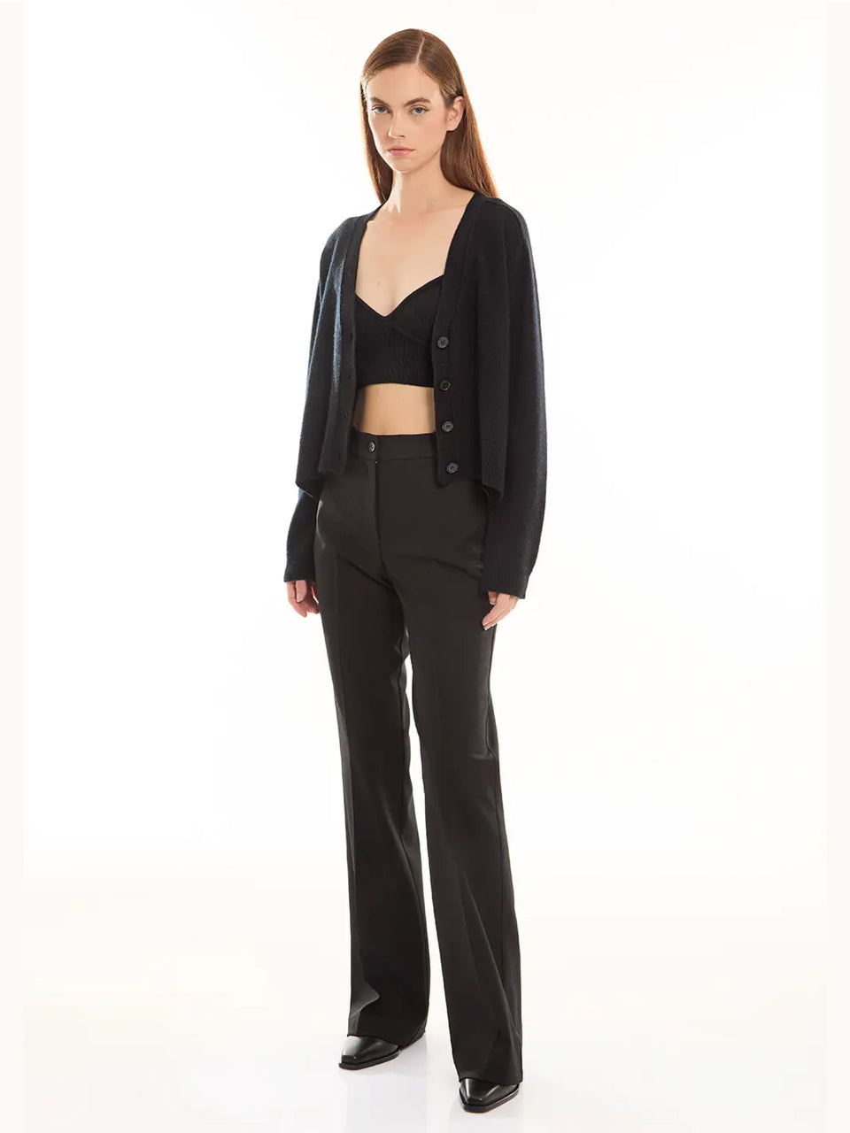 P.A.R.O.S.H. Cardigan in Lana e Cashmere Nero Super sconto