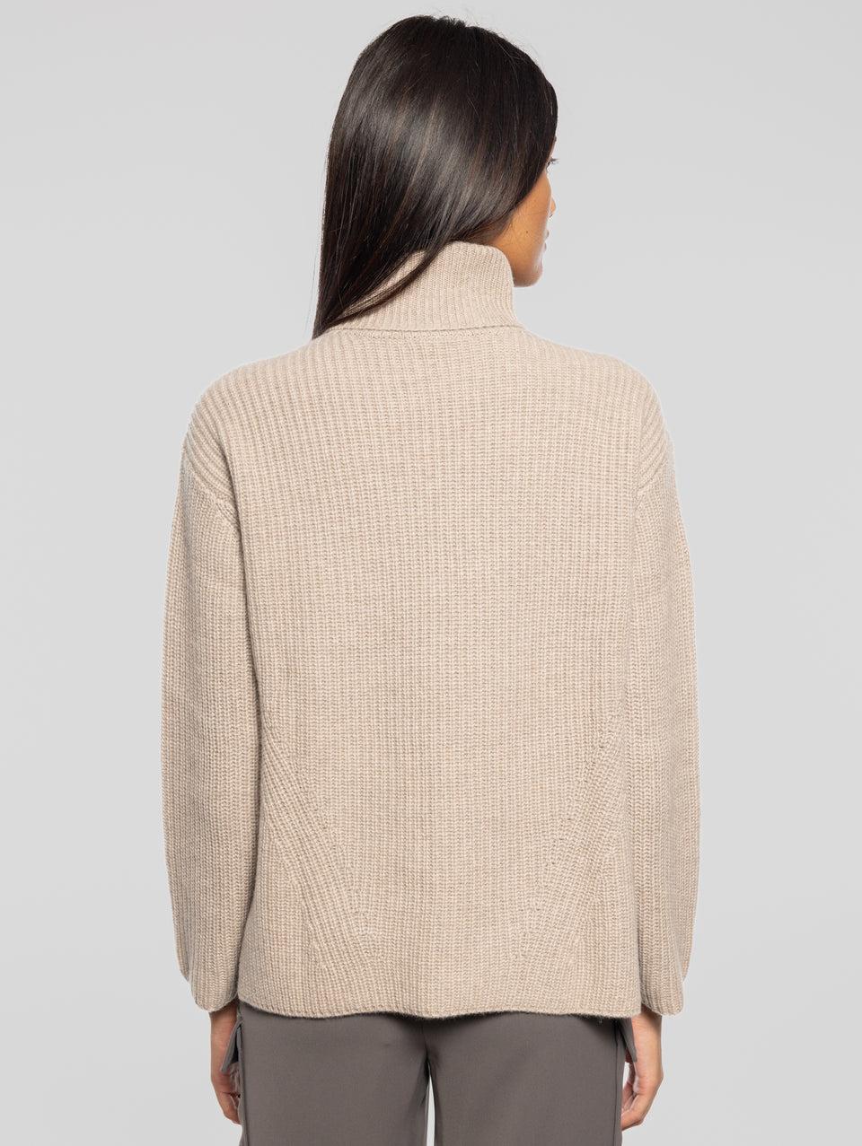 P.A.R.O.S.H. Maglia Collo Alto in Cashmere Beige Trasporto libero internazionale