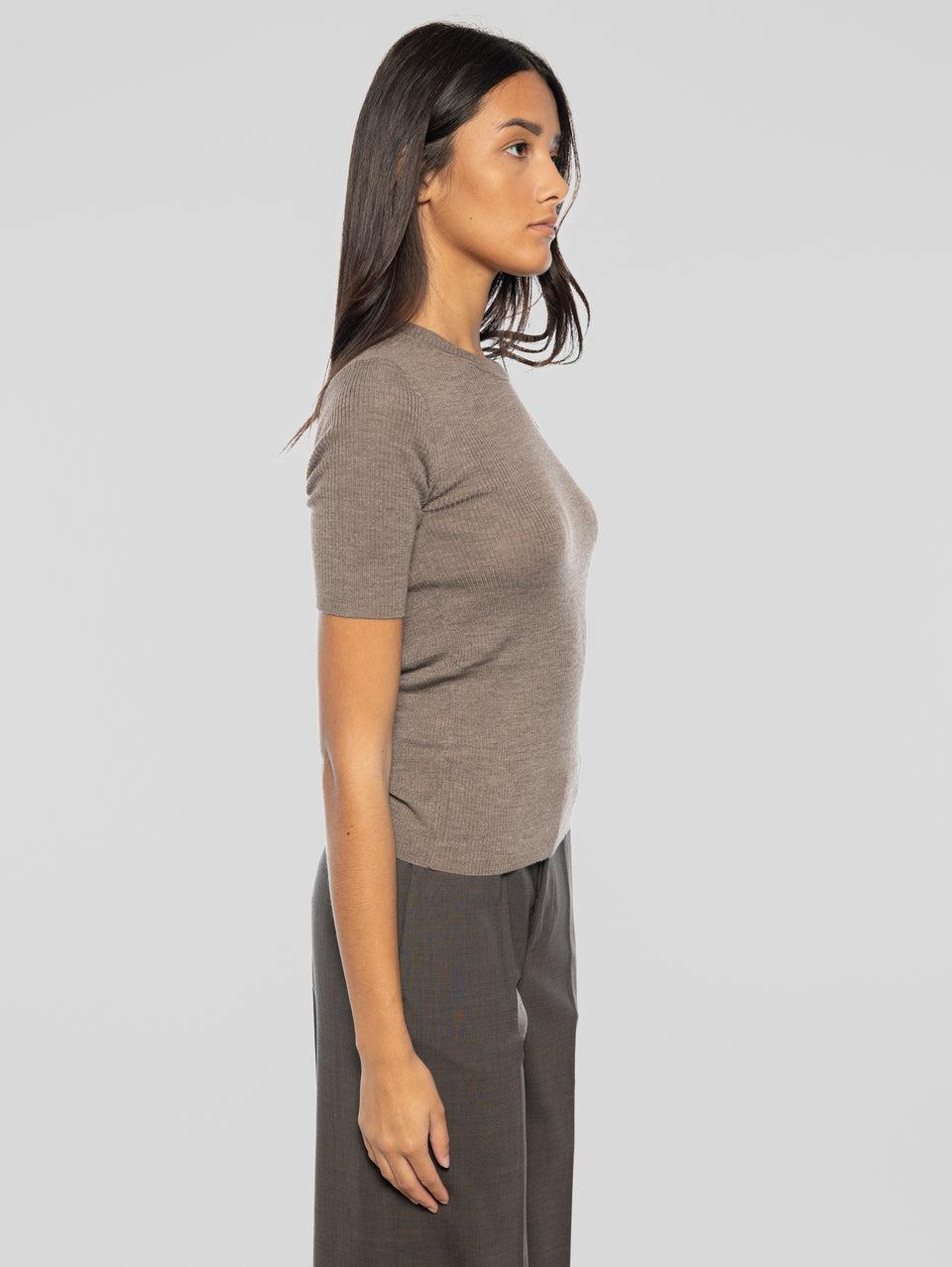P.A.R.O.S.H. Maglia Maniche Corte a Costine Visone Officina