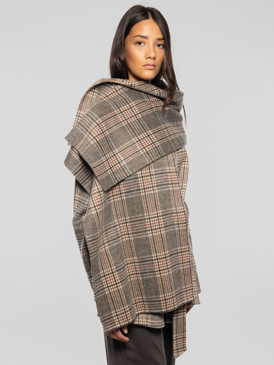 P.A.R.O.S.H. Cappotto Corto Check con Cintura Marrone Black Friday Prezzi