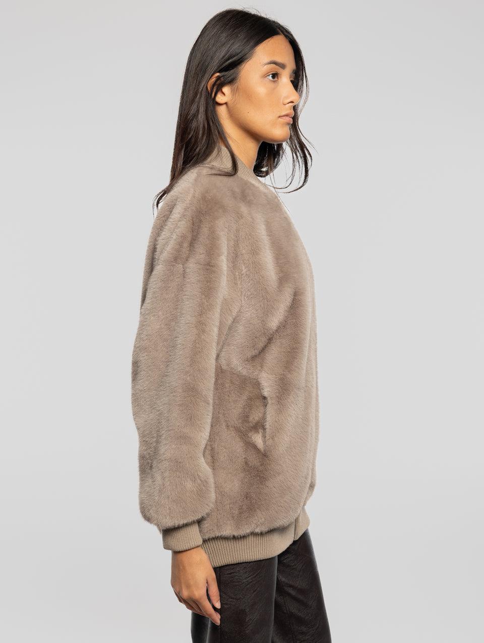 P.A.R.O.S.H. Bomber in Ecopelliccia Tortora Duty-free