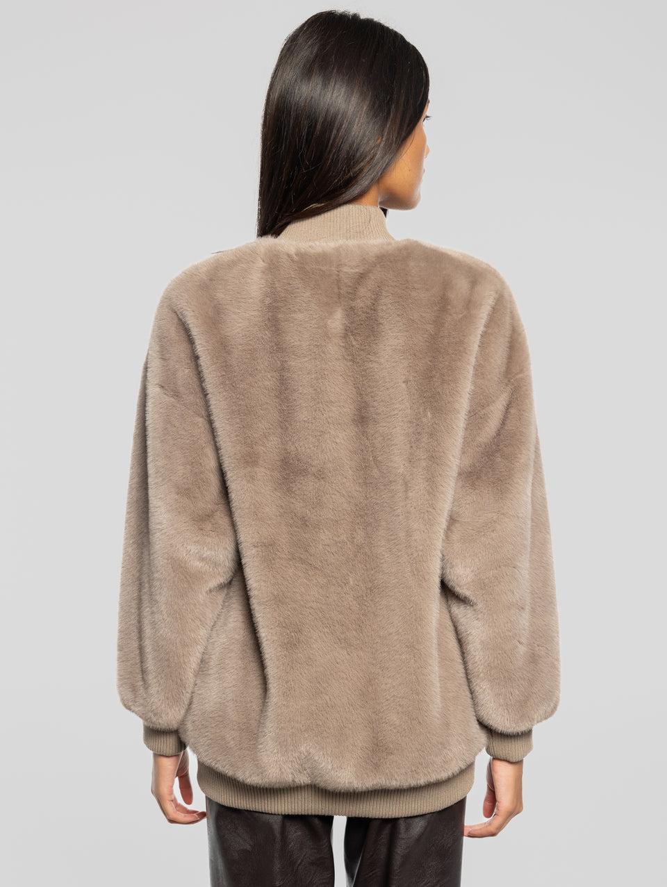 P.A.R.O.S.H. Bomber in Ecopelliccia Tortora Duty-free