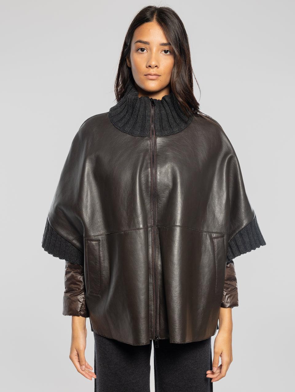 P.A.R.O.S.H. Mantella in Pelle con Piumino Removibile Testa di Moro 50% di sconto per tempo limitato