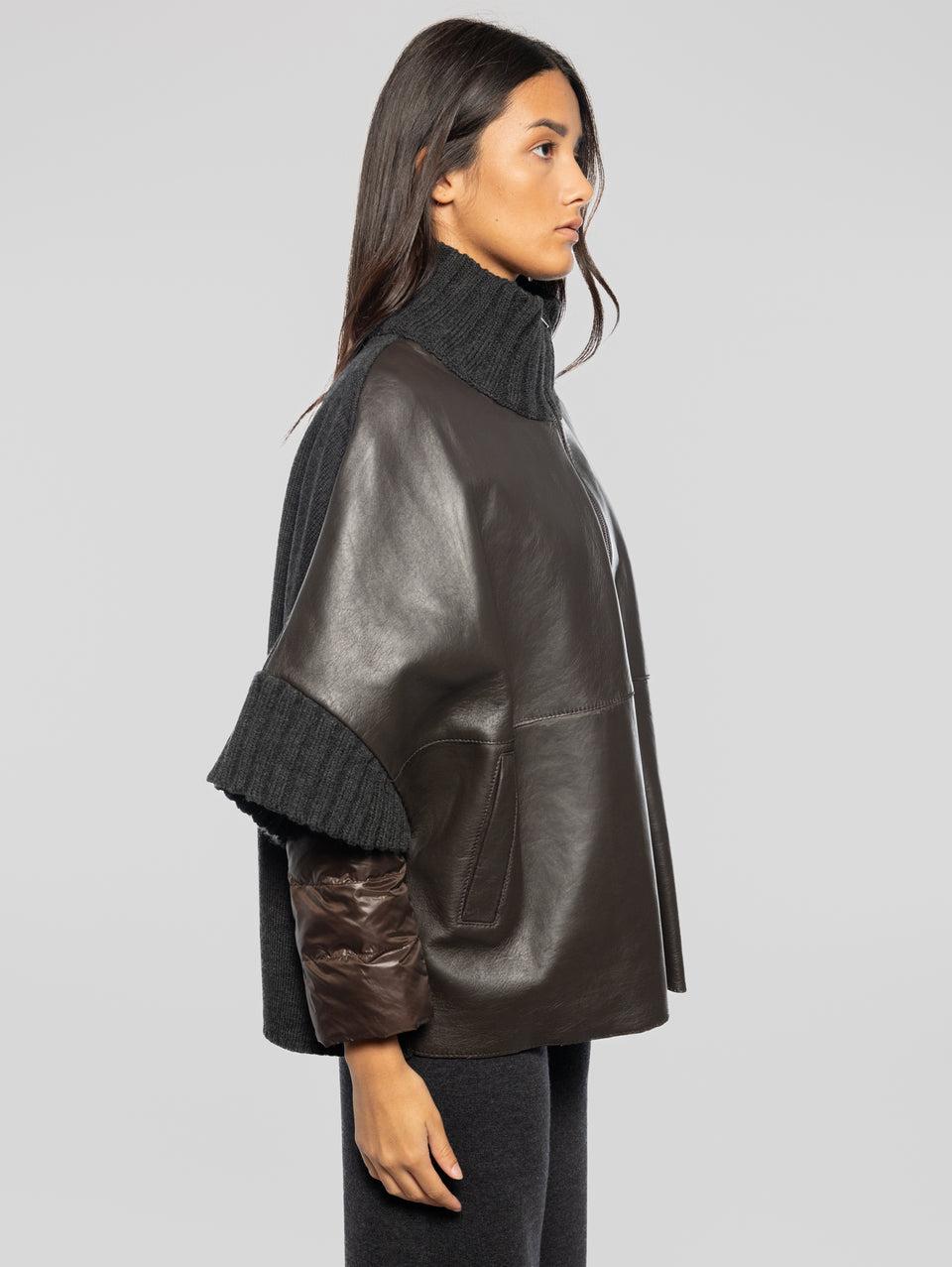 P.A.R.O.S.H. Mantella in Pelle con Piumino Removibile Testa di Moro 50% di sconto per tempo limitato