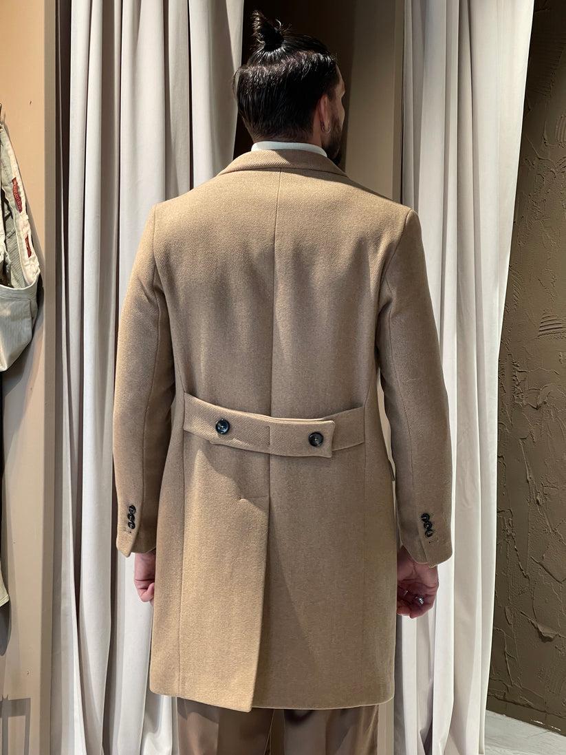 Underground Couture Cappotto Cammello Doppiopetto In Linea
