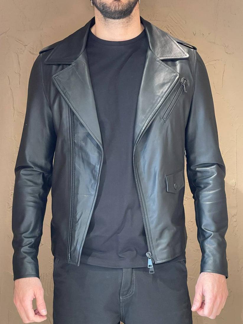 Underground Couture Chiodo Pelle Nero In Vendita