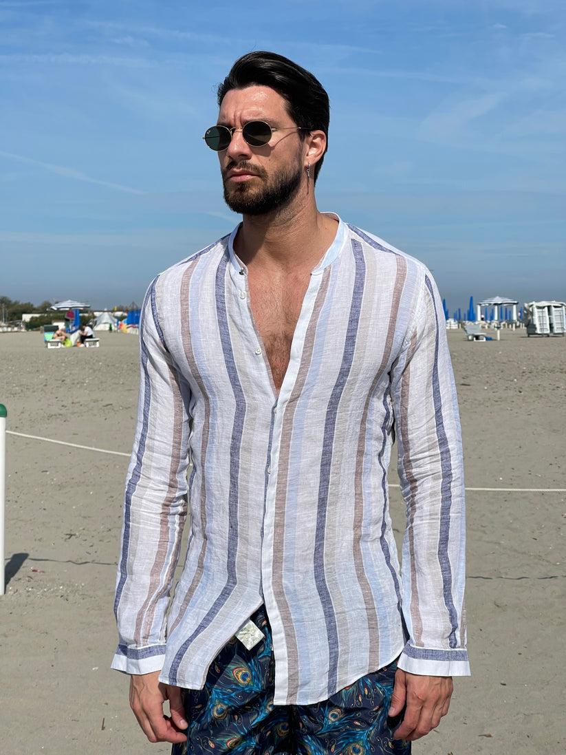 Underground Couture Camicia Lino Coreana Riga Italia