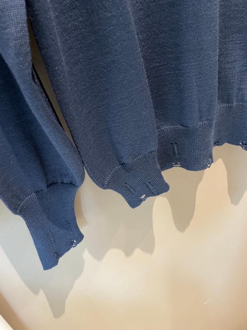 Underground Couture Maglione Blu Rotture Shopping Online