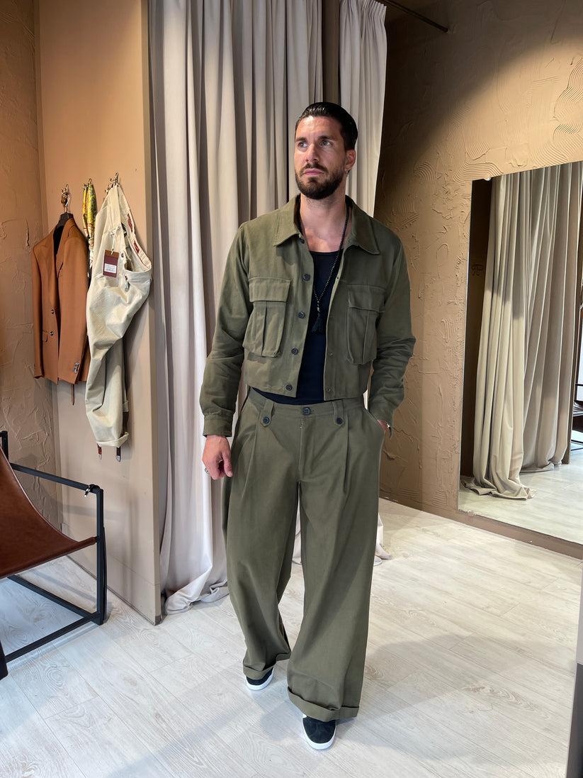 Underground Couture Pantalone Parigi Verde Saldi Di Fabbrica