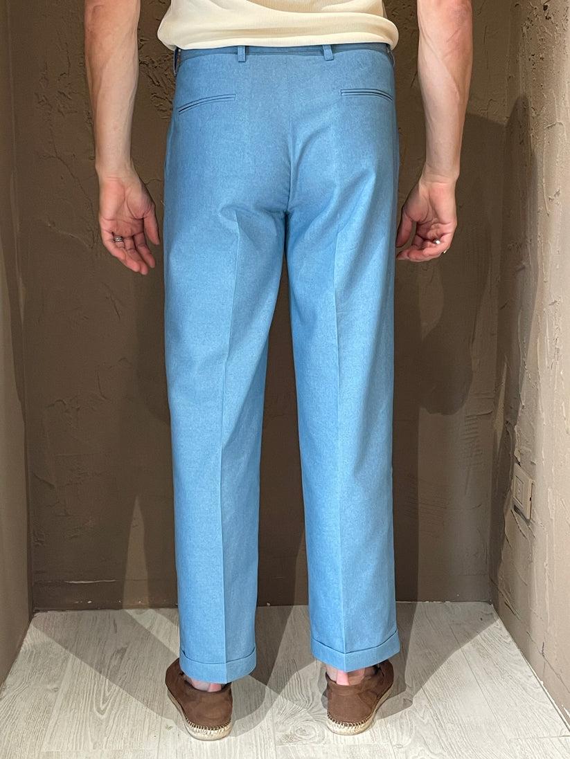 Underground Couture Pantalone Doppia Pence Celeste Promozione