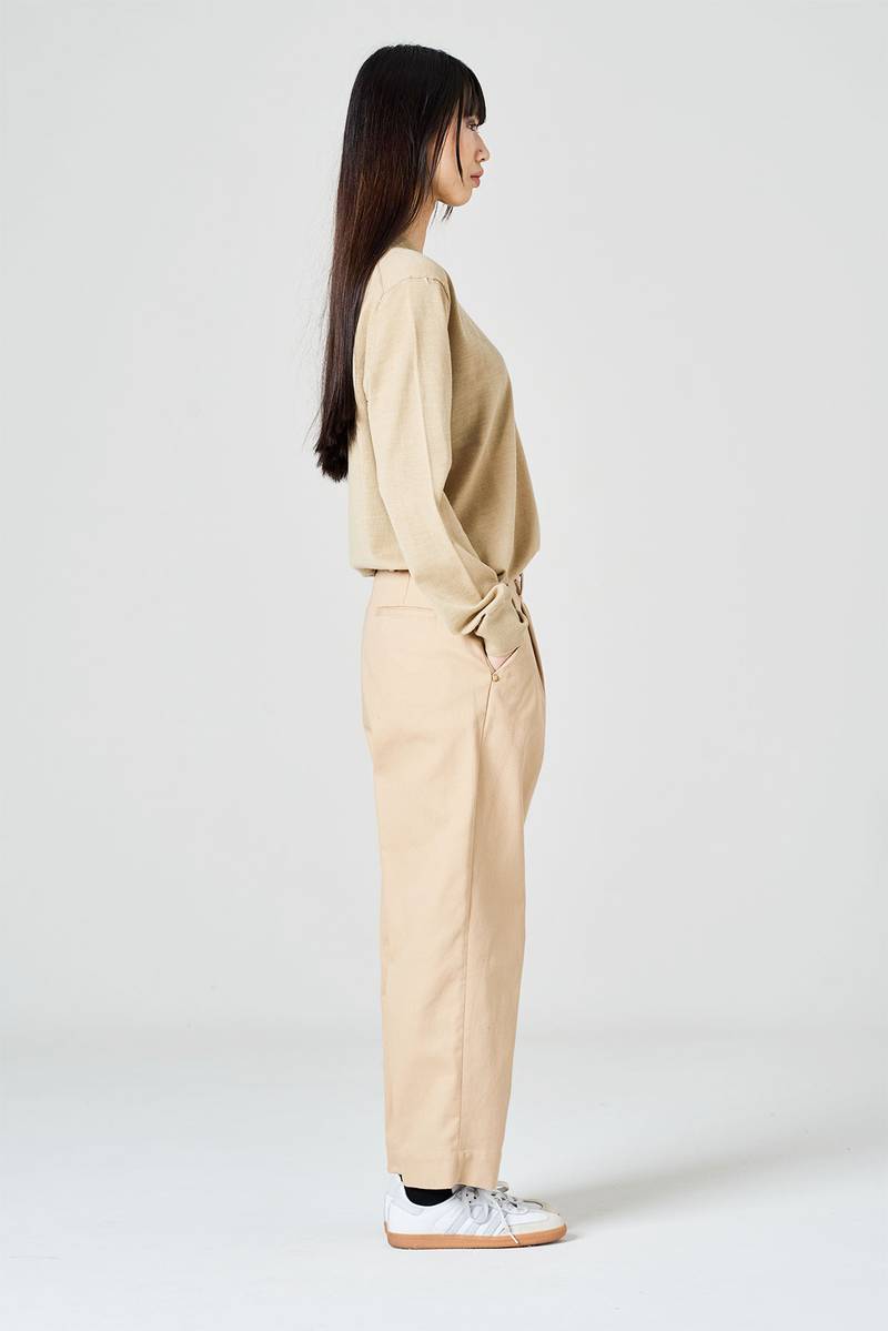 ﻿White sand Pantalone gamba dritta in bull denim di cotone Spedizione Gratuita