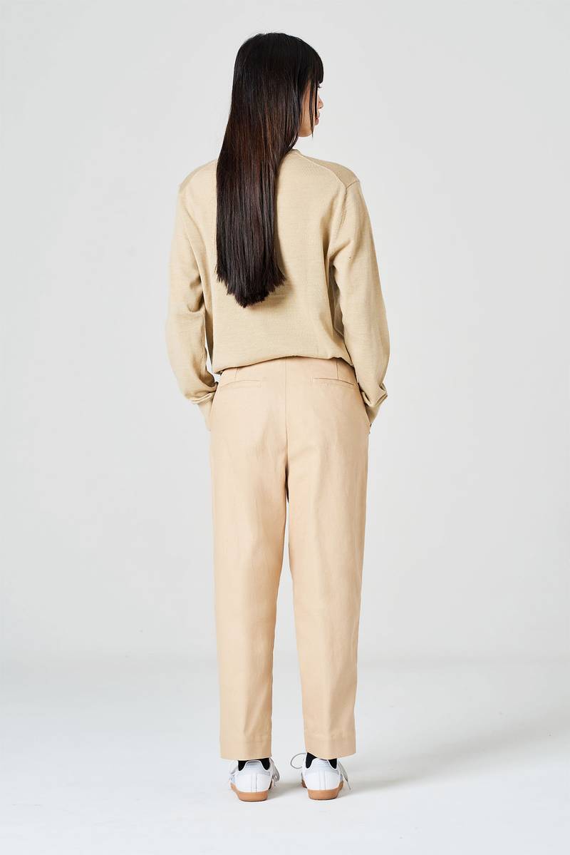 ﻿White sand Pantalone gamba dritta in bull denim di cotone Spedizione Gratuita
