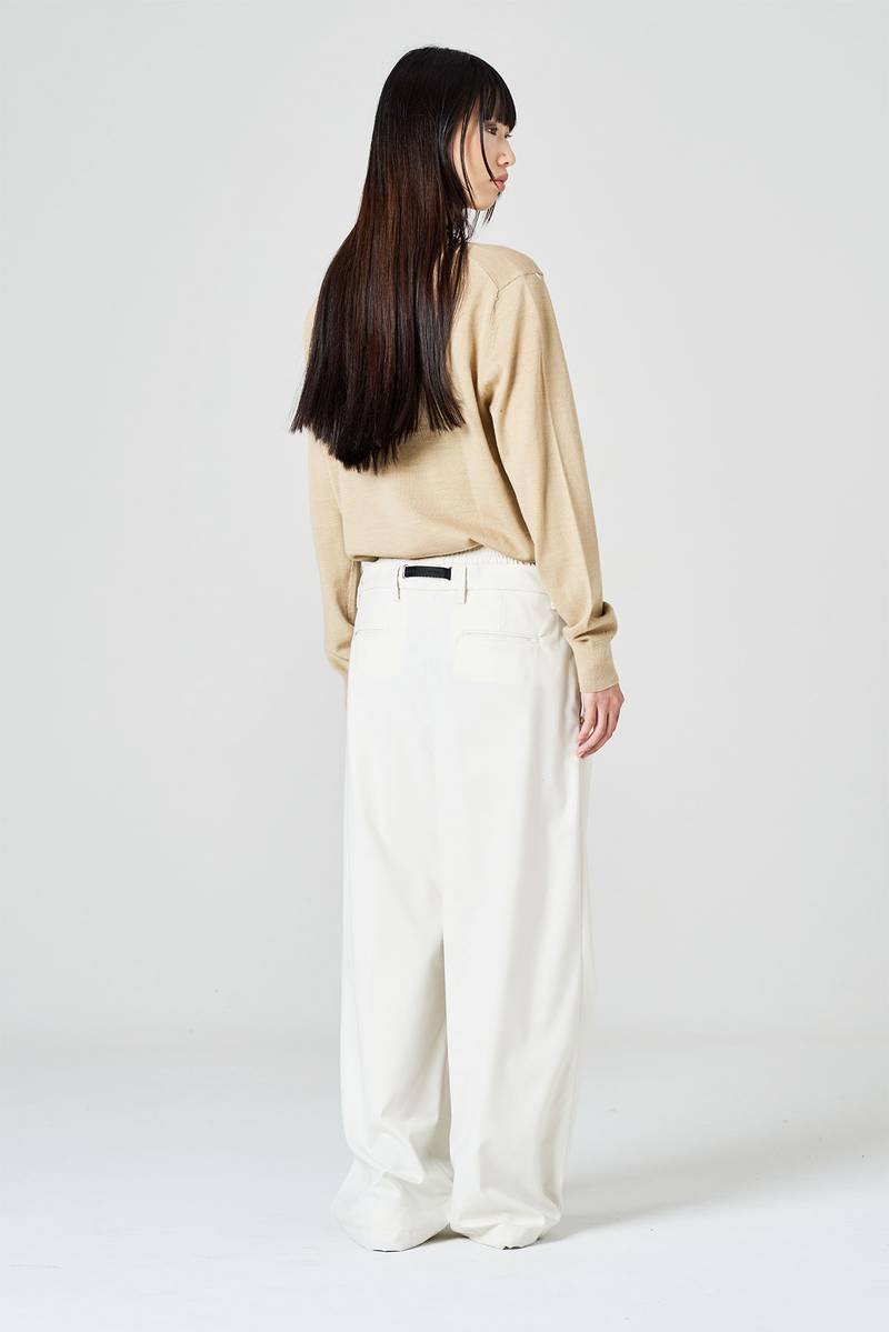 White sand Pantalone palazzo con doppia vita alta Pezzi Unici