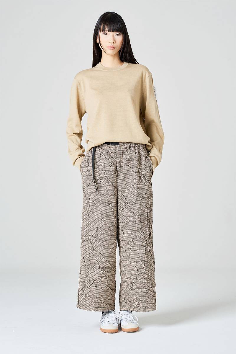 White sand Pantalone cropped fantasia pied de poule Qualità Garantita