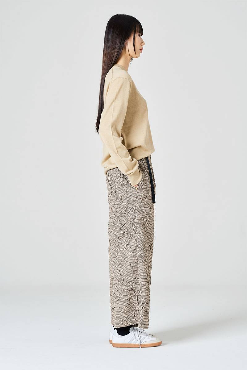 White sand Pantalone cropped fantasia pied de poule Qualità Garantita