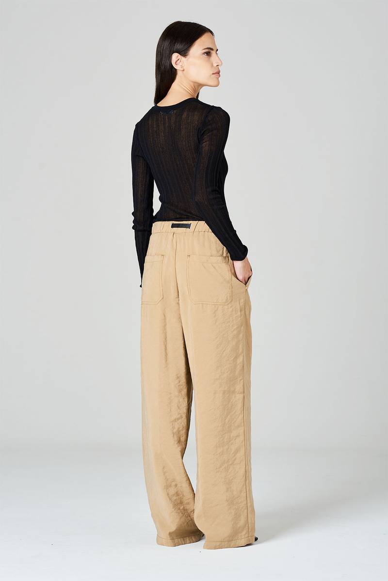 White sand Pantaloni palazzo in modal Vendita Calda