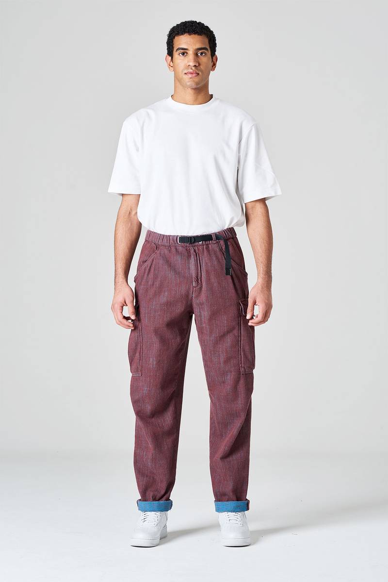 White sand Pantalone cargo in bull denim bi-color Liquidazione