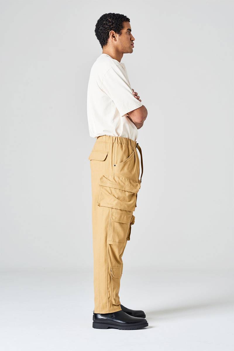 White sand Pantalone cargo in bull denim di cotone Comprane uno, ottenene uno gratis