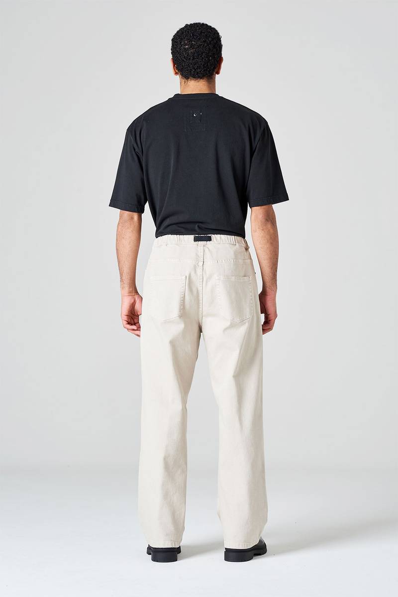 White sand Pantalone cinque tasche in bull denim di cotone Prezzo basso