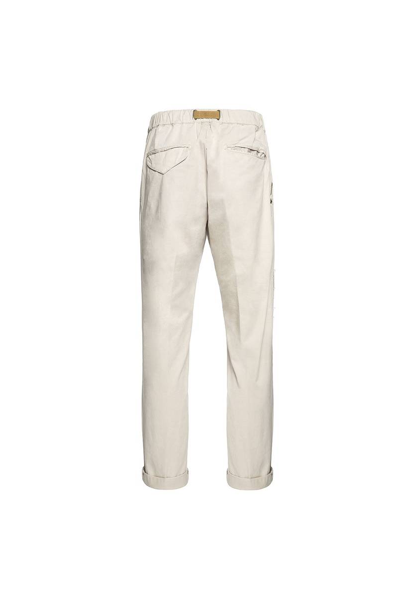 White sand Pantaloni in gabardina di cotone con toppe Offerta speciale della fabbrica